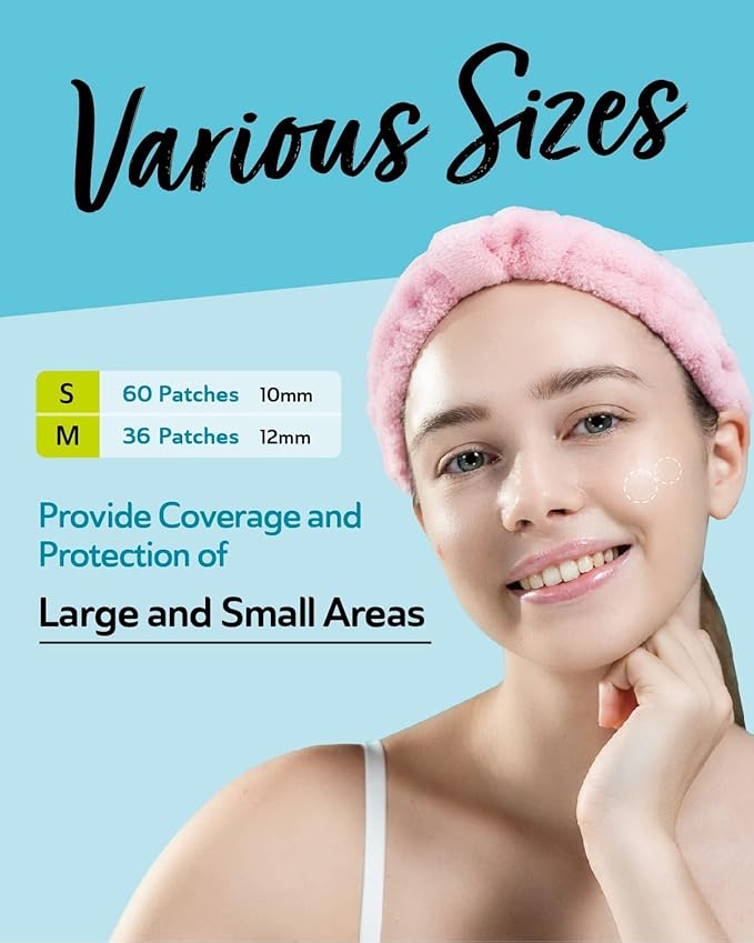 Invisible Salicylic Acid Pimple Patches for Face - Deep Blemish Hydrocolloid Acne Patches, Clear Pimple & Zit Patches for Underground Acne - 96 Count - 2 Sizes Soothing Plus (Clear Patch)