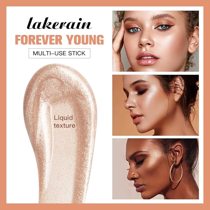 3 Pcs YU KUI LX Liquid Beauty Stick, Highlighter Makeup, Blush Stick, Liquid Highlighter, Contour StickMultifunctional Beauty Stick，Beauty Cream With Cushion Applicator (02#+04#+06#)