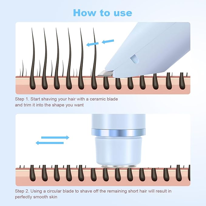 2025 New Bikini Trimmer for Women,Dermave Bikini Shaver,2-in-1 Electric Razors for Women(Blue)