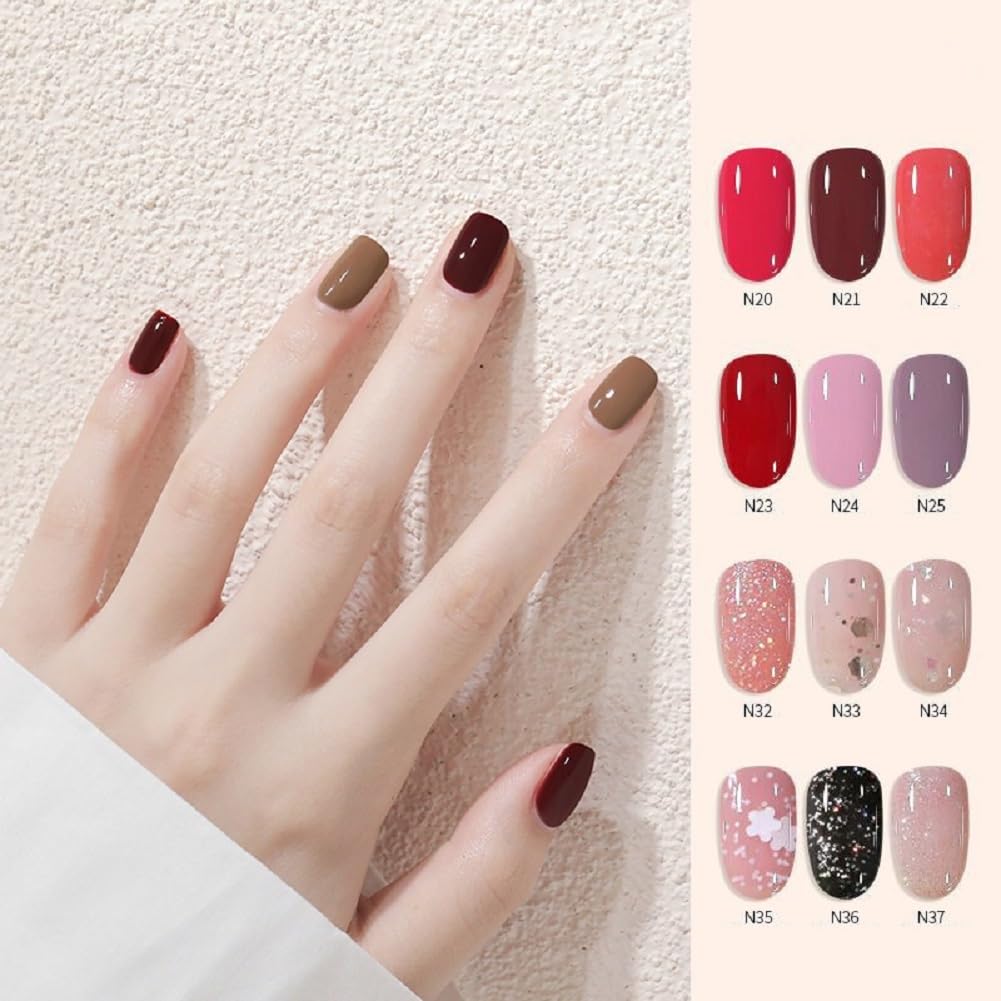 Nail Polish set - Nail Lacquer Quick Dry, Full Size, Vibrant, Colorful, Trendy, Glitter, Glossy, Metallic, Matte Nail Art Nail Shades (N1 transparent oil, 52g)