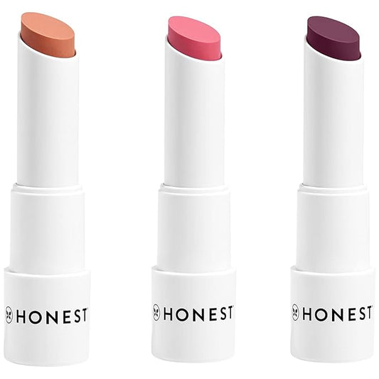 Honest Beauty Tinted Lip Balm 3-Pack | Antioxidant-rich Acai Extracts + Avocado Oil | EWG Certified, Vegan, Cruelty Free