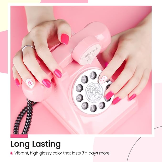 Nail Polish Set 6 Colors Multi colour Quick Drying Nail Polish, Black White Red Pink Collection Gifts for Women