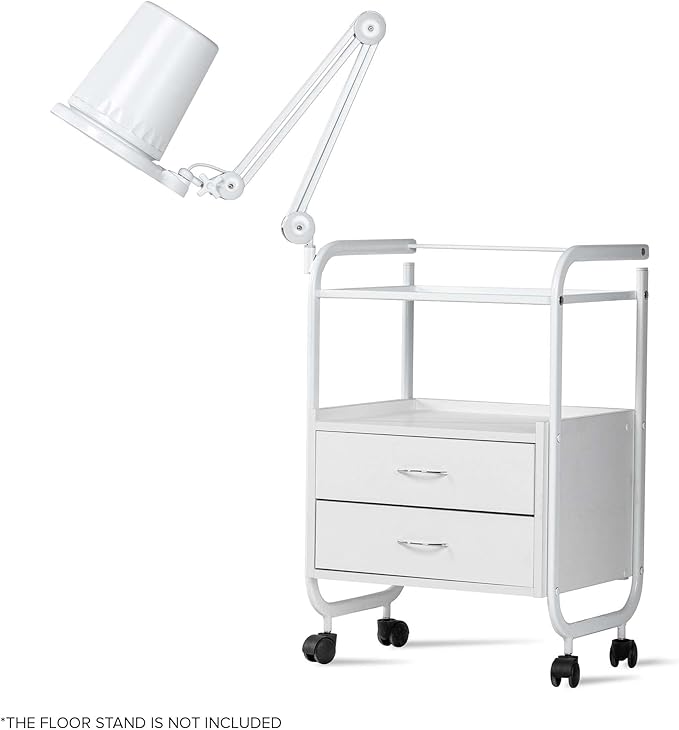 4BLANC® Alize Original Vacuum Nail Dust Collector for Pedicure with Built-in Dimmable LED Lamp, Certified HEPA 11 Medical Grade Replaceable Filter, and Universal Table Mount