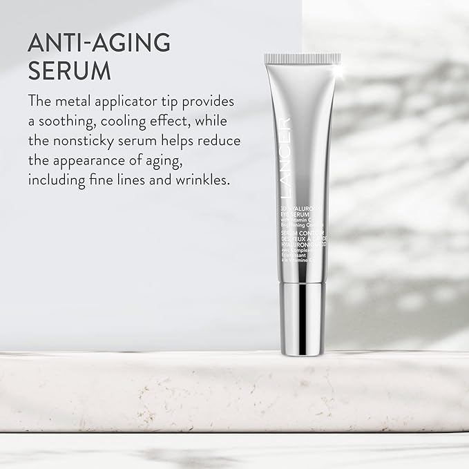 Lancer Skincare 3D Hyaluronic Eye Serum with Vitamin C Brightening Complex, Anti-Aging Eye Cream, 0.5 Fluid Ounces