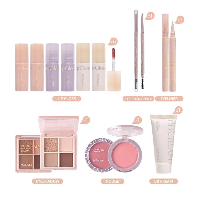 ICE LOVE All in One Makeup Kit, 11-Piece Women Complete Makeup Kit, a Must-Have Gift Set for Beginners or Professional Makeup Sets Beginners. (B)