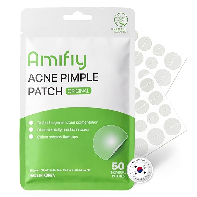 Pimple Patches with Hydrocolloid & Tea Tree – Korean Skincare Invisible Acne Stickers for Face, Oil-Absorbing Zit Dots, Vegan & Cruelty-Free Blemish Treatment, 50 Count (10mm/12mm/14mm)