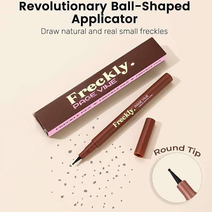 Freckle Pen, Natural Lifelike Fake Freckles Makeup Pen Stamp for Sunkissed Makeup,Magic Faux Freckle Stain Marker Long Lasting Quick Dry - (01LIGHT+02MEDIUM)