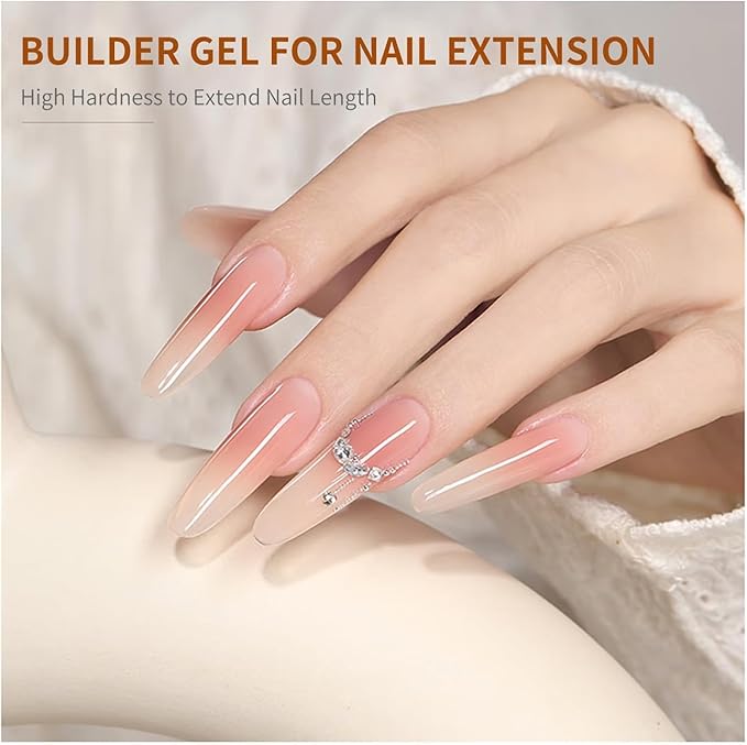 JODSONE Clear Builder Gel for Nails 16.5ml, Nail Strengthener Gel Polish for Thickening, Nail Extension, Apex Building, Repair and Long Lasting Nail Art Design Gift for Women
