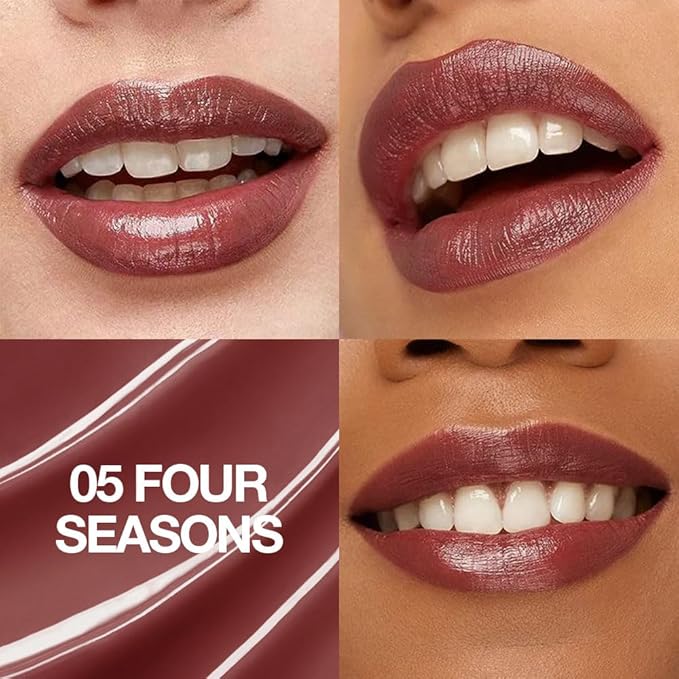 2Pcs Tinted Lip Balm Moisturizing Lipstick – Deep Rose Colored Bean Paste Sheer Hydrating Lip Color for Dry Lips – Nourishing Lip Balm for All Women with a Subtle Natural Scent (S05 & S05)