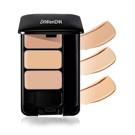 3 Colors Corrector Palette,Moisturizing Long Lasting Waterproof Cream Contour Makeup Palette,Color Correcting Concealer,Natural Flawless Full Coverage Liquid Foundation Set with Makeup Brushes