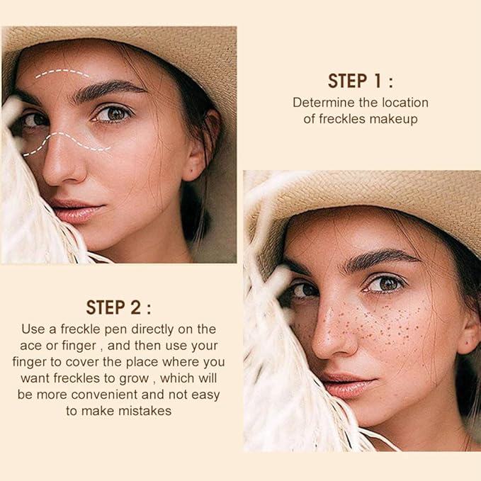Freckle Pen 4 Colors Natural Freckle Pen Fake Freckle Pen Waterproof Long Lasting Soft Spots Natural Relaxing Sun Makeup (Chestnut)