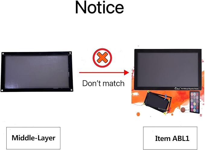 Acrylic Magnetic Makeup Palette Eyeshadow Palette Empty for ABL2 and dABL2 only Additional Stackable Layer for More Space (Stackable Single Layer) Unsuitable for ABL1