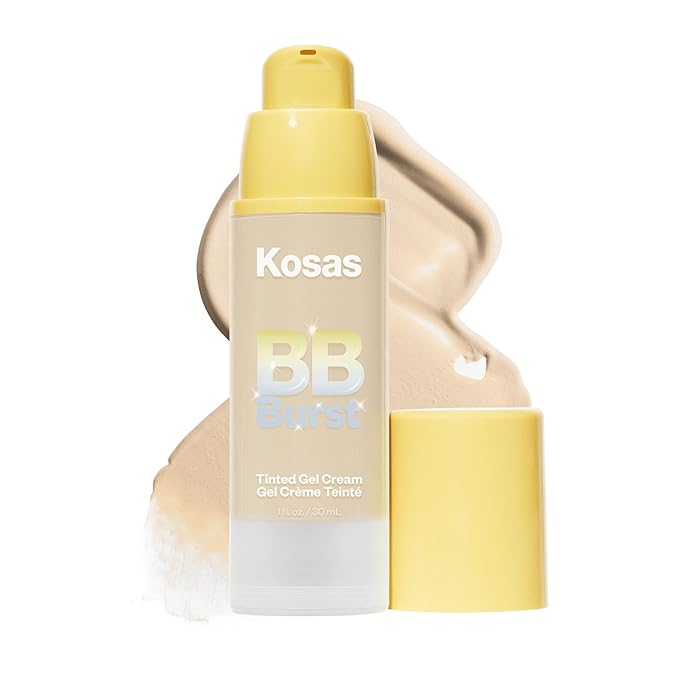 Kosas BB Burst Tinted Face Gel Cream - Supports Healthy Collagen, Smoothes Skin, Hydrates & Moisturizes - Light+ Neutral Warm 14, (1 Oz/30 ML)