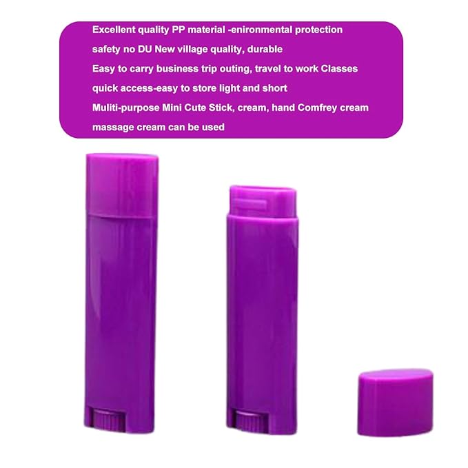 5ml 25Pcs Empty Oval Deodorant Lip balm Tubes Containers Twist-up Refillable Containers for Lipstick,Chapstick,Homemade Lip balm,DIY Deodorants(Purple)