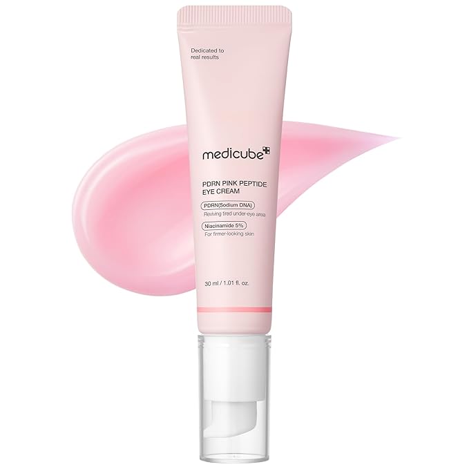 medicube Salmon DNA PDRN Pink Peptide Eye Serum with Niacinamide and 99% Purity Retinol for Fine Lines, Uneven Skin Tone, Korean Skin Care 1.01fl.oz