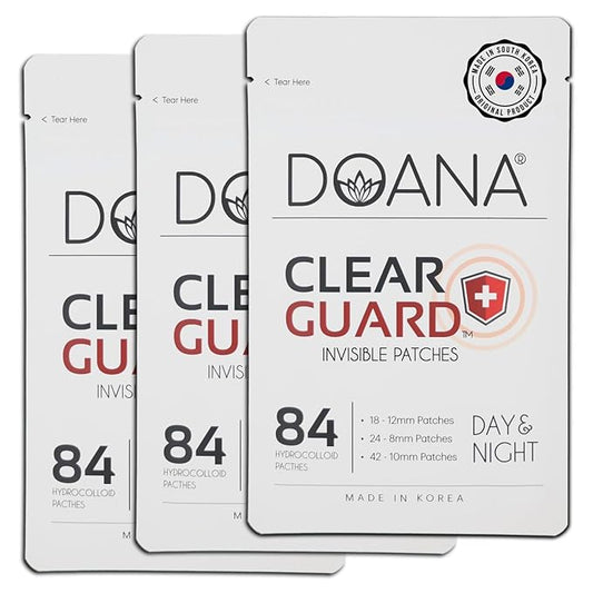 Korean Pimple Patches - 252 Count / Hydrocolloid Spot Stickers in 3 Sizes for Skin Imperfections. Covers Blemishes and Spots for Improved Appearance. Facial and Body Stickers, Day and Night Use