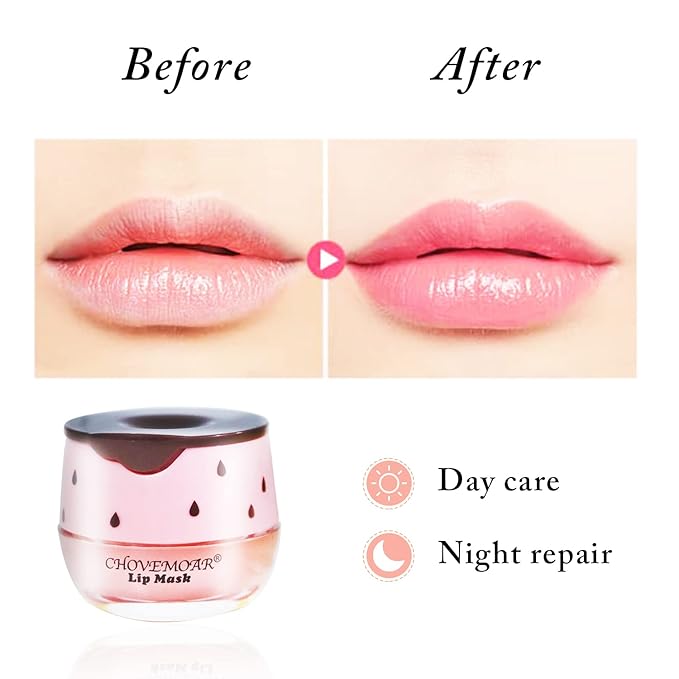 2PCS Bee Lip Balm Honey Lip Balm,Exfoliating Honey Pot Lip Balm Sleeping Lip Mask with Brush, Hydrating & Prevention Dry and Cracked, Lip Scrubs Exfoliator & Moisturizer
