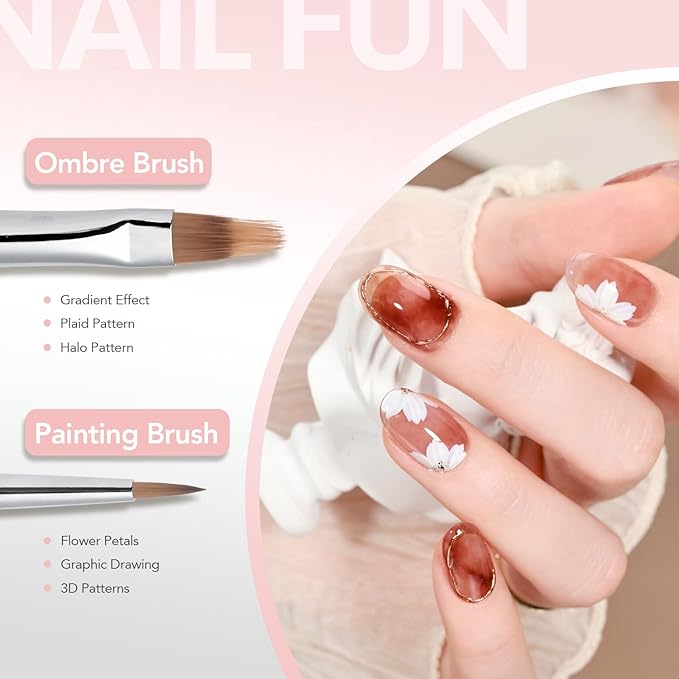 GAOY 6 Pcs Nail Art Brushes, Nail Design Tools for Nail Detail Painting, French Liner and Dotting Pens for Nail DIY