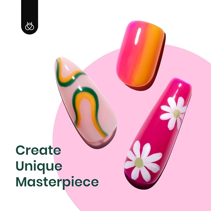 beetles Gel Polish Set - Hot Pink Green Blue Orange Gel Nail Polish Rainbow Boundless Energy Collection Holiday Nail Art Design Soak Off Uv LED Manicure DIY Home