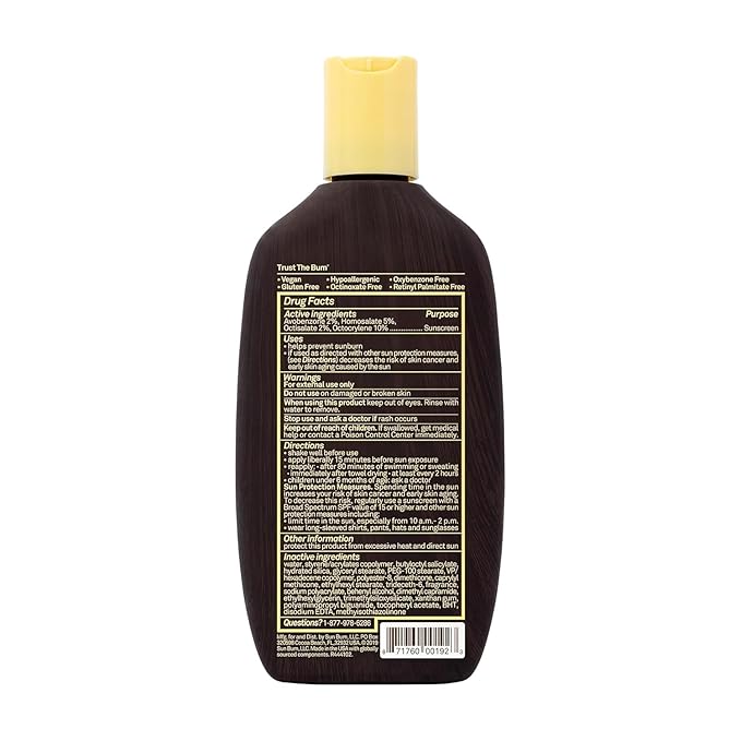 Sun Bum Original SPF 15 Sunscreen Body Lotion - Broad Spectrum Moisturizing Sunscreen with Vitamin E - Hawaii 104 Act Compliant (Made without Octinoxate & Oxybenzone) - 8 oz