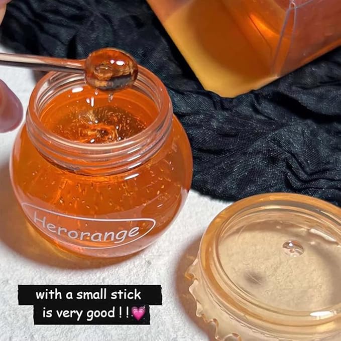 2PCS Bee Lip Balm Honey Pot,Honey Jam Lip Mask,Lip Exfoliating Bee Balm,Lip Exfoliating Bee Balm,Jelly Honey Pot Lip Mask,Hydrating & Prevention Dry and Cracked Lip Scrubs Exfoliator