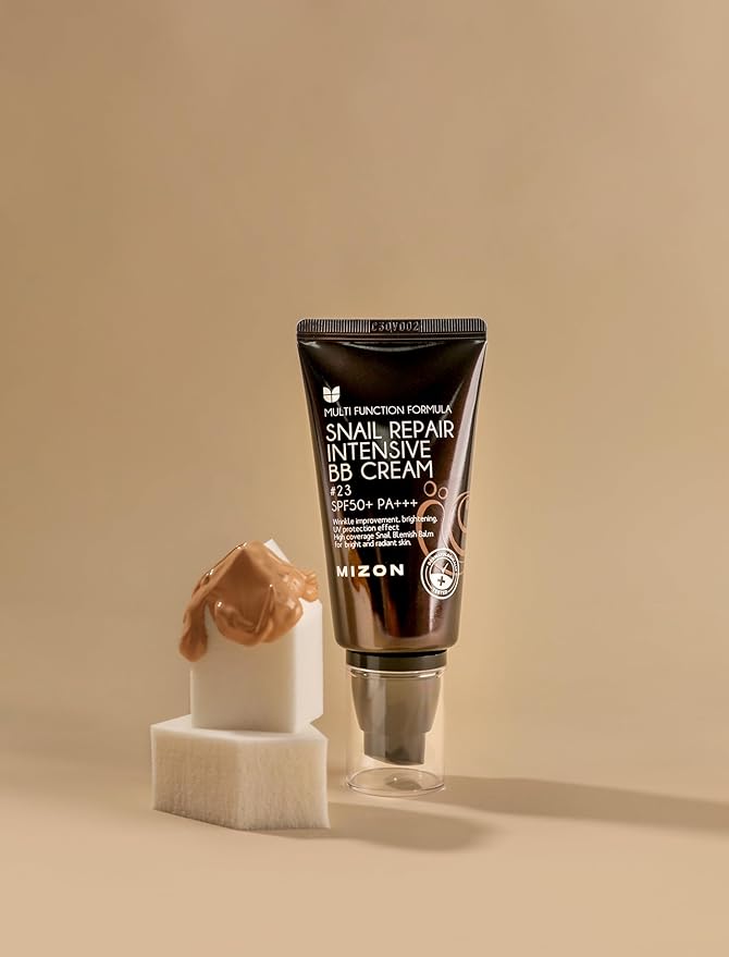 MIZON Snail Repair Blemish Balm, Multifunctional BB Cream with Snail Mucus Filtrate, Skin Care and Makeup Coverage, Strenghtens Skin Elasticity, Improves Fine Wrinkles (#23)