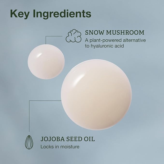 Botanics Hydrating Serum - Skin Plumping Serum for Face & Long-Lasting Hydration - Enriched with Snow Mushroom - Vegan & Cruelty-Free (0.84 Fl Oz)