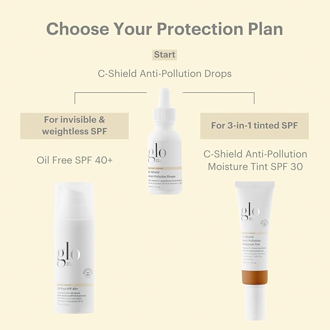 Glo Skin Beauty C-Shield Anti-Pollution Moisture Tint - Tinted Moisturizer With SPF 30 for Face, Broad Spectrum Protection & Vitamin C, 1.7 Oz (8N-Dark)