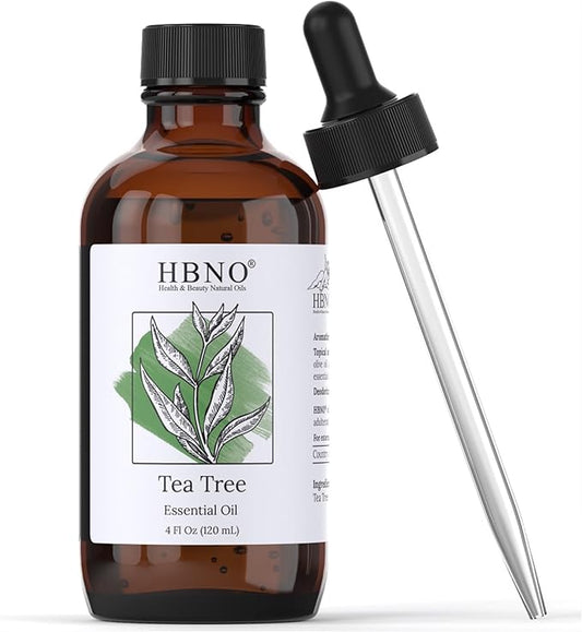 HBNO Tea Tree Oil for Skin 4oz (120 ml) - Bring Refreshing Aroma of Tea Trea Essential Oil - Perfect for Skin Therapy