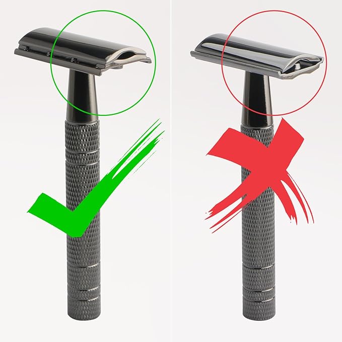 Gun Black Safety Razor, Single Blade Razors for Men & Women, with 10 Stainless Steel Double Edge Blades, Reusable Metal Razor, 1 Blade Razors, Eco-Friendly, Smooth and Close Shave, Plastic Free