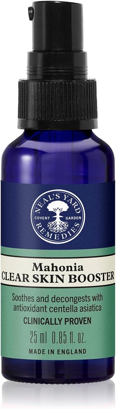 Neal's Yard Mahonia Booster with Antioxidant Centella Asiatic for Oily, Acne Prone Skin, Unclogs Pores, Balances & Purifies Face, Cruelty Free, 25mL