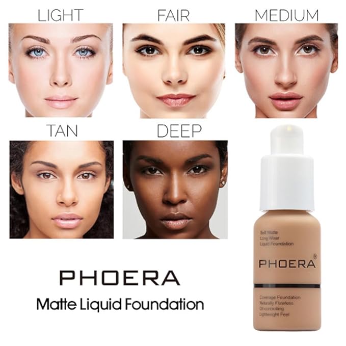 2Pcs Liquid Foundation Full Coverage 24HR Matte Oil Control Concealer 30ml (Nude & Buff Beige) with Kabuki Foundation Brush Flat Top (1pcs-109)