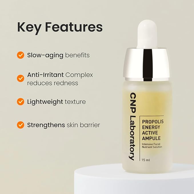 CNP Honey Glow Serum - Hyaluronic Acid & Propolis for Hydrating, Anti-Aging, Centella Soothing Serum, for Sensitive Skin, Korean Skin Care (0.5 fl. oz)