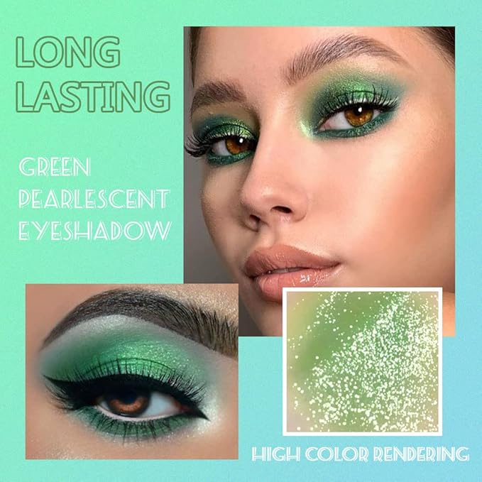 9 Colors Shimmer Matte Green Eyeshadow Palette. Highly Pigmented Light Green Eyeshadow Dark Green Eye shadow Paleta.Blendability Shiny Matte Green Makeup Powder Palet.paleta de sombras de ojos verdes
