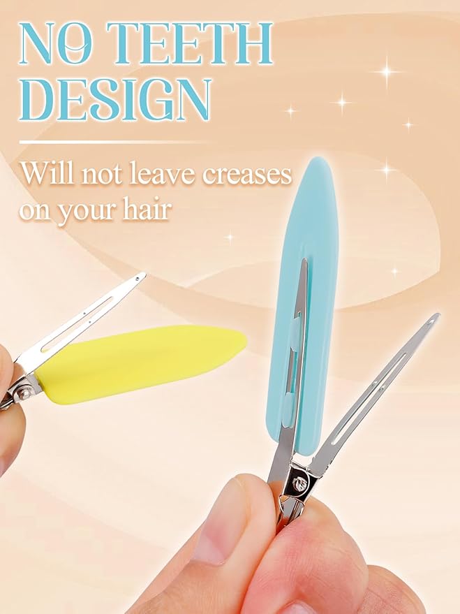 8Pcs No Bend No Crease Hair Clips - Styling Duck Bill Clips Alligator Hair Barrettes for Styling Sectioning Small Gifts for Women Girl Salon Hairdressing Bangs, Yellow & Blue & Pink & Black