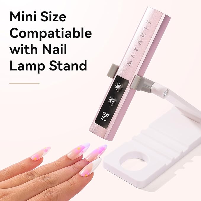 Makartt Handheld UV Nail Lamp with Painless Mode: Portable Flash Cure Lamp for Fast Curing Gel Polish Nails Tips & Glue Rechargeable USB Nail Art Light with LCD 3 Timer for Home Salon Use