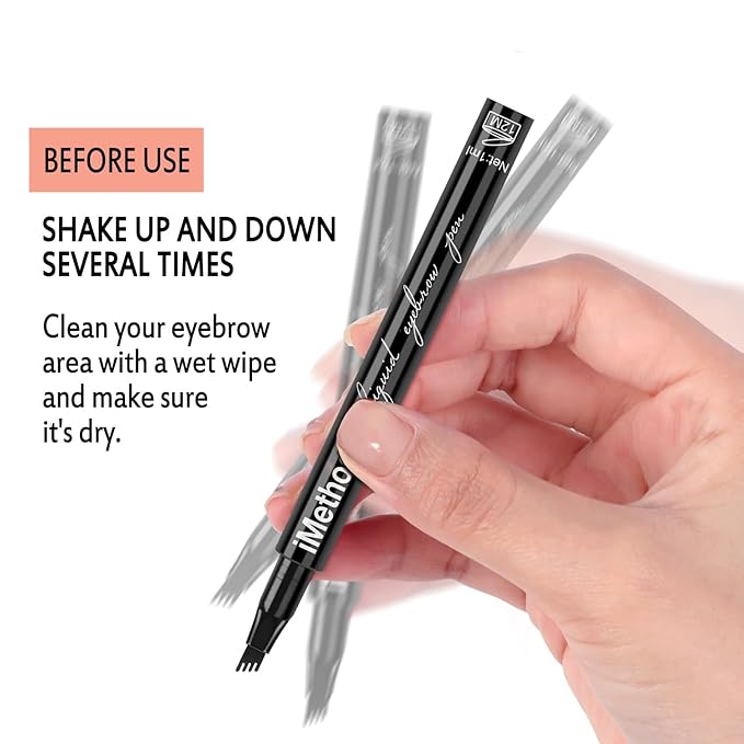 iMethod Eyebrow Pen - iMethod Eyebrow Pencil with a Micro-Fork Tip Applicator Creates Natural Looking Brows Effortlessly and Stays on All Day, Brown