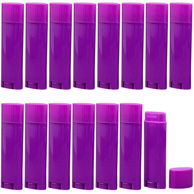 5ml 100Pcs Empty Oval Deodorant Lip balm Tubes Containers Twist-up Refillable Containers for Lipstick,Chapstick,Homemade Lip balm,DIY Deodorants(Purple)