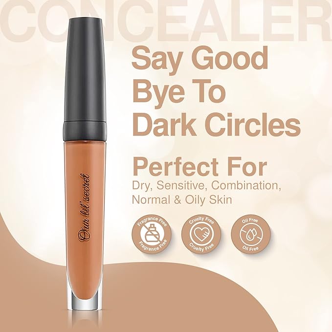 Frankie Rose Cosmetics Our Lil’ Secret Concealer – Sweat-Proof & Matte Under Eye Concealer, Long Lasting Concealer Full Coverage For Fine Lines, Dark Circles & Hide Imperfections - Truffle