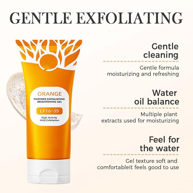 2025 New Orange Exfoliating Gel for Face and Body, Oranges Enzymes Exfoliating Gels Remove Blackheads Moisturize Skin, Upgrade Exfoliatings Cleansing Gel Scrub Clean Pores (Orange X2, One Size)