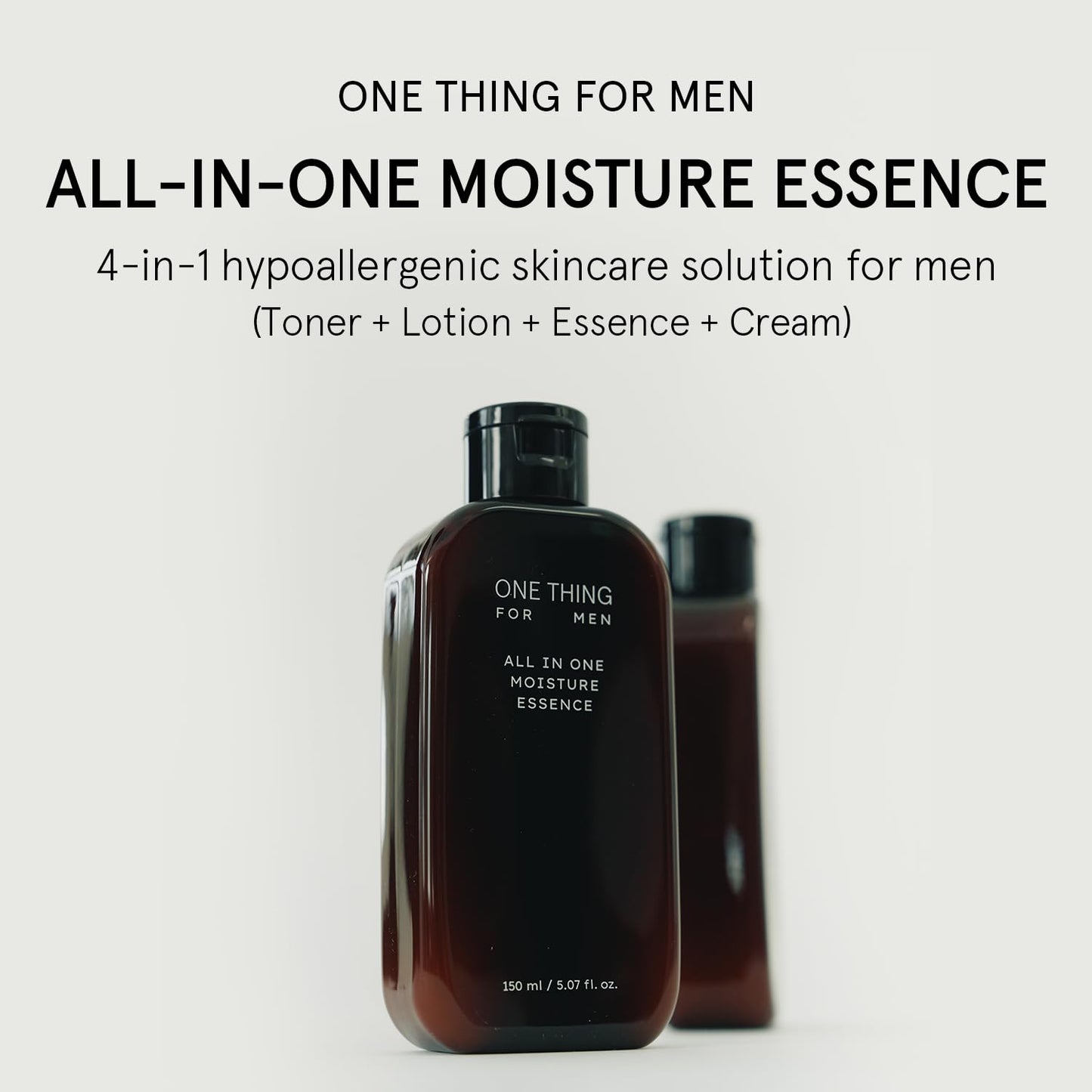 ONE THING FOR MEN All in One Moisture Essence 5.07 Fl Oz | 4-in-1 Soothing Mens Face Moisturizer, Toner, Aftershave Lotion, Daily Hydrating Serum, HA Hyaluronic Acid, Barrier Relief | Korean Skin Care