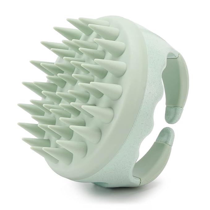 Hair Scalp Massager Shampoo Brush Silicone Scalp Scrubber Head Scrubber Exfoliating Brush - Green