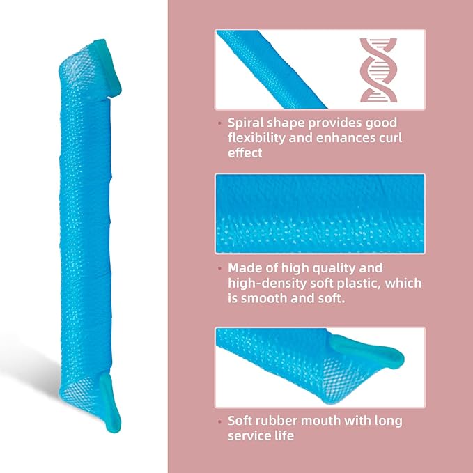 30pcs Heatless Hair Curlers Rollers Spiral Curls Styling Kit with 2 Sets Styling Hooks,No Heat Curlers for Women Girl's, pink, orange, blue, green, yellow and purple (12 Inch/30 cm)…