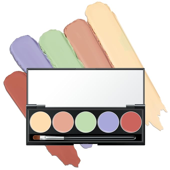 5 In 1 Multi-Use Correcting Concealer Palette,Waterproof Long Lasting Contour Palette,Professional Creamy Concealer Kit for Women,Easy to Create Full Coverage and Natural Finish.#6