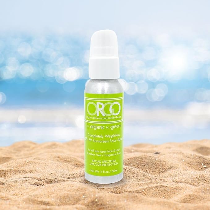 Organic To Green Completely Weightless Face Sunscreen Spray | Award-Winning Lightweight Organic Sunscreen | 29 SPF | 2 oz
