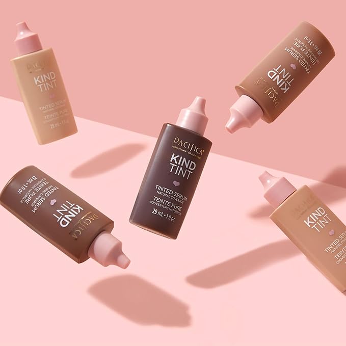 Pacifica Beauty Kind Tint Tinted Serum, Skincare, Vegan Collagen, Hyaluronic Acid, Vitamin C, Niacinamide, Caffeine, Hydrating, Lightweight Foundation, Natural Dewy Skin, Shade 19, 1 fl oz (1 Count)