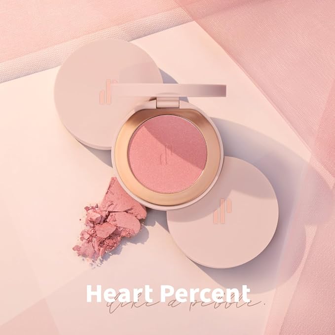 Heart Percent Dote on Mood Glow Blush, Smooth Radiant Color Luminous Shimmering Stain Finish Cheek Makeup Blush (03. Veil Nude)