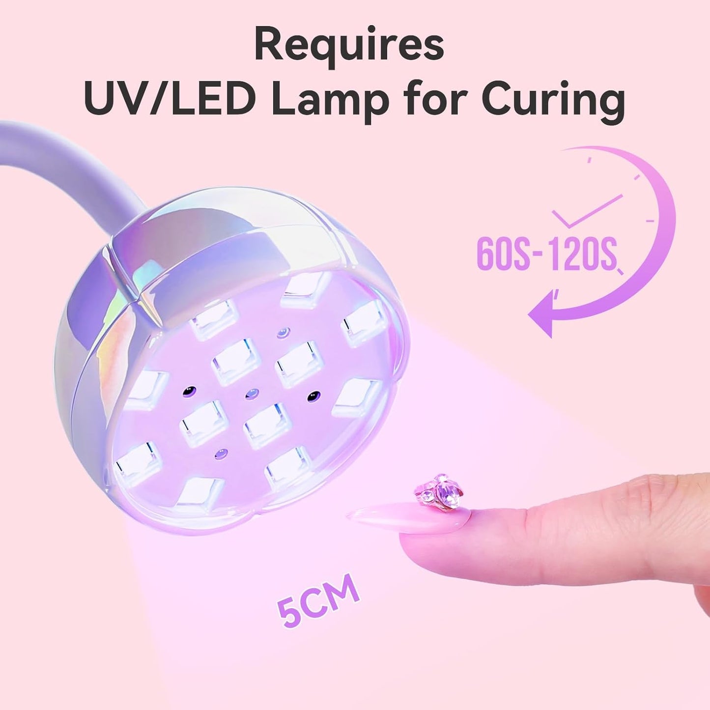 Makartt Nail Rhinestone Glue: Super Strong Gel Glue for Nail Art Decorations, Charms, 3D Bling, Gems, Jewel Diamonds 30ML Cured Need Beauty