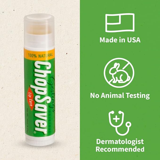 Gosling's Original ChopSaver Lip Care, All Natural Hydrating Lip Balm, Chapstick for Musicians and More, Effective Relief for Dry, Cracked Lips and Skin, Made in USA, 0.15 Oz (Pack of 6)