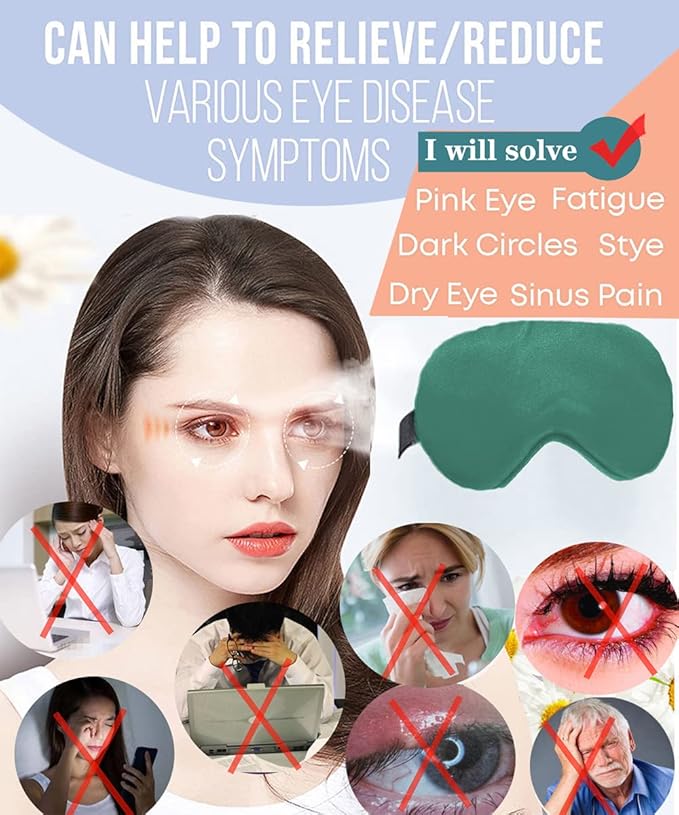 Heated Eye Mask, Dry Eyes, Sleep Mask, Use Damp-Heat Therapy To Unclog The Glands, Restore Puffy Eyes and Dark Circles, Relieve Dry Eye Syndrome, Chalazion, Stye, MGD and Blepharitis